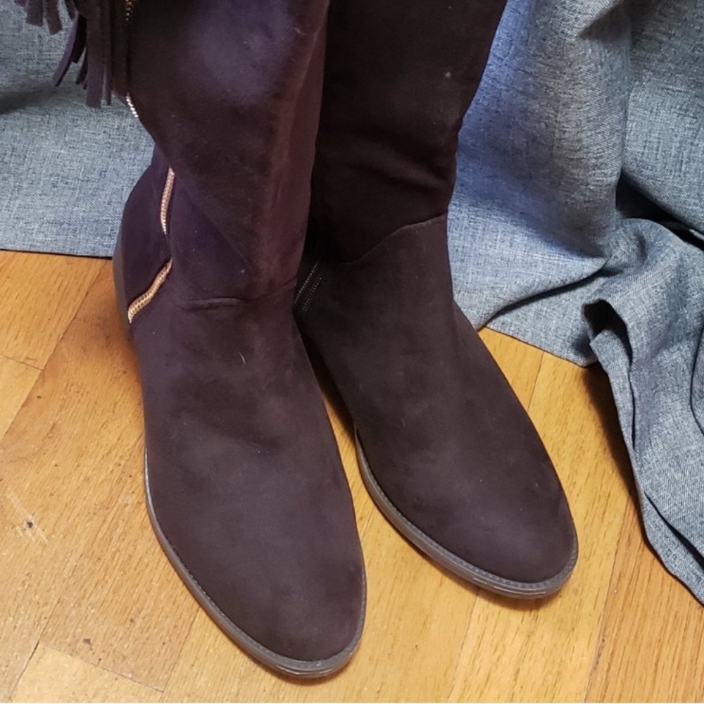 Womens GC Boots Brown Faux Suede
Full Zip With Tassel - Picture 6 of 10